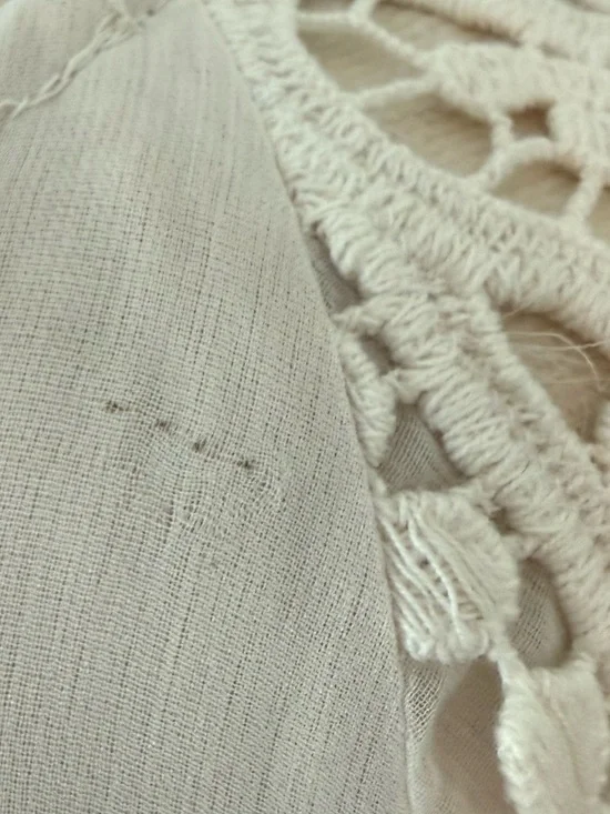 🐦 NWT Cream Addie Dress Chalk Print Lace Shoulder Sheer Boho Tunic EU 36 - Picture 14 of 14